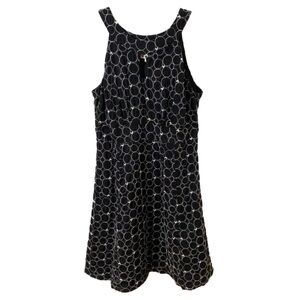 Merona Cotton Embroidered Fully Lined Sleeveless Sundress Cut Out Detail T Neck